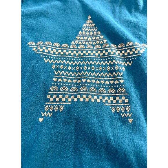 Cat & Jack Girls Long Sleeve Graphic Tee Green Gold Star Size 3T - Picture 5 of 6